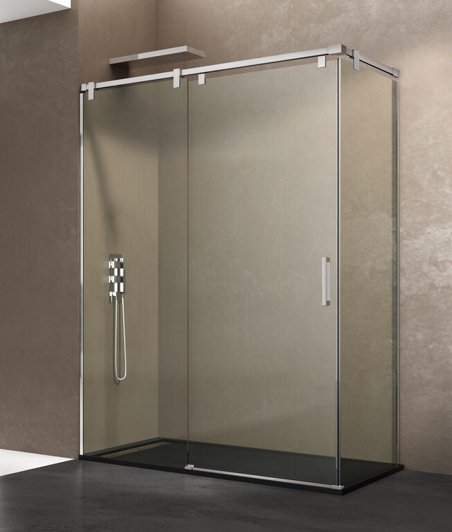 Angular shower screen with fixed side panel FUTURA
