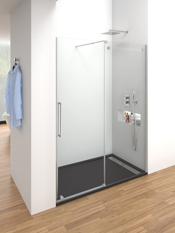 Front shower screen 1 fixed + 1 sliding VETRUM