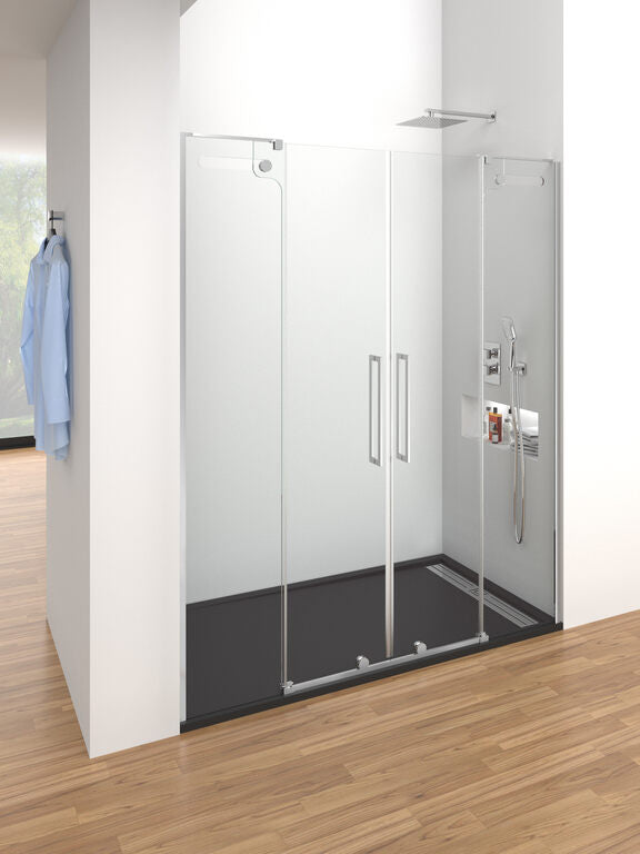 VETRUM Front shower screen, 2 fixed + 2 sliding panels