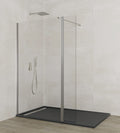 Fixed + folding walk-in shower screen